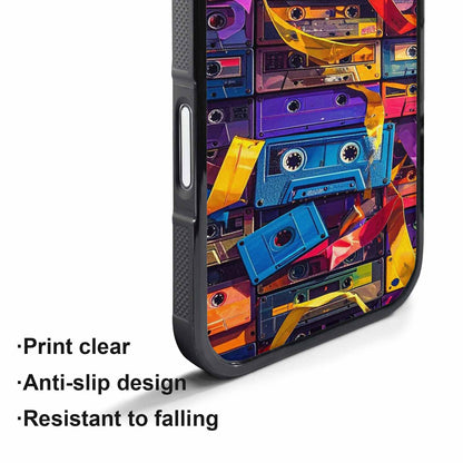 iPhone 17 Pro Case — Retro Cassette Tape Pattern Hundreds Retro, Custom Printed Phone Case