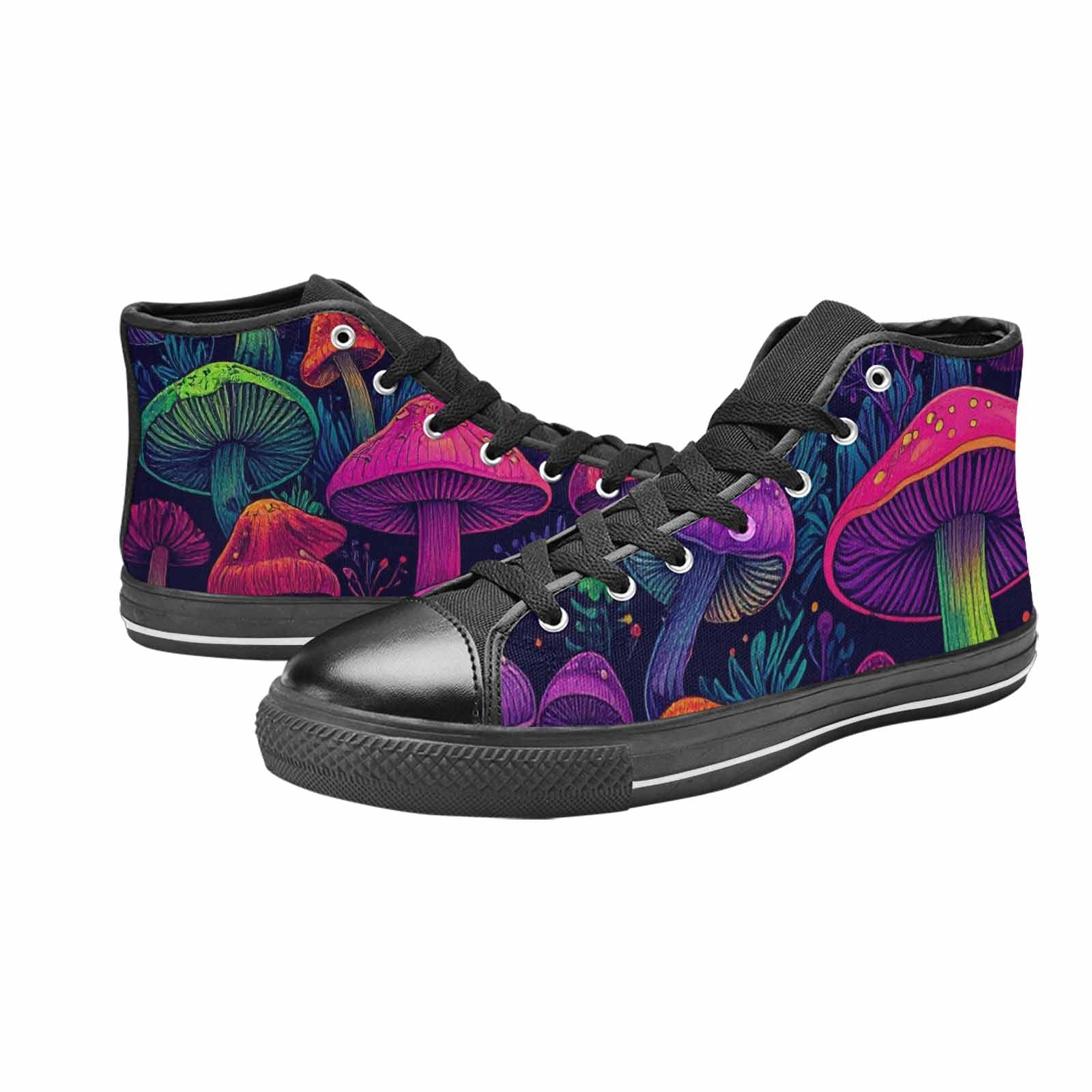 WOMEN'S Psychedelic Mushroom High Top Canvas Dark Academia Sneakers