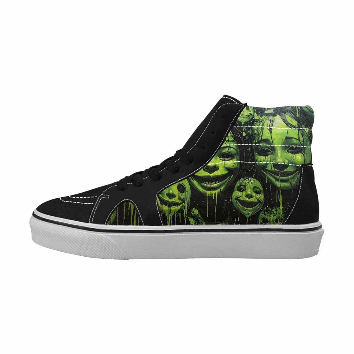 MEN'S Melting Moon Smiley High Top Canvas Dark Academia Custom Sneakers