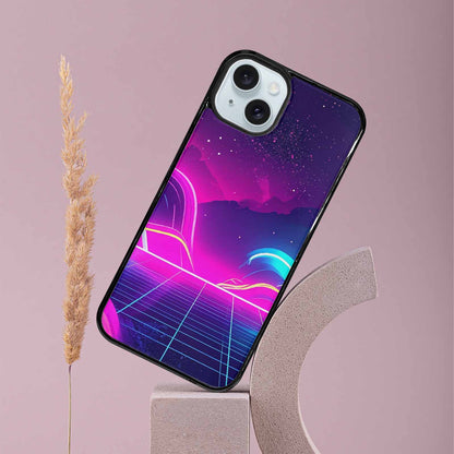 iPhone 15 Plus Case — 1980s Neon Cartoon Art Pattern, Custom Printed Phone Case