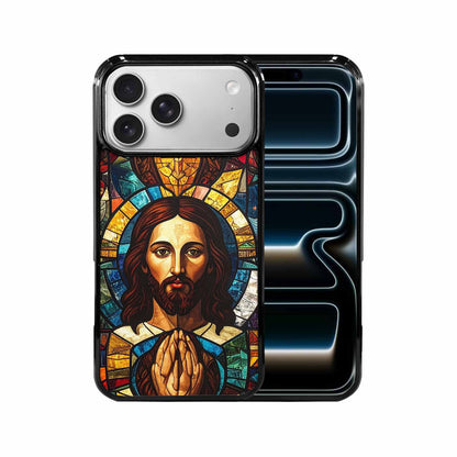 iPhone 17 Pro Max Case — Jesus Face Small Cross Original Art, Original Design Phone Case