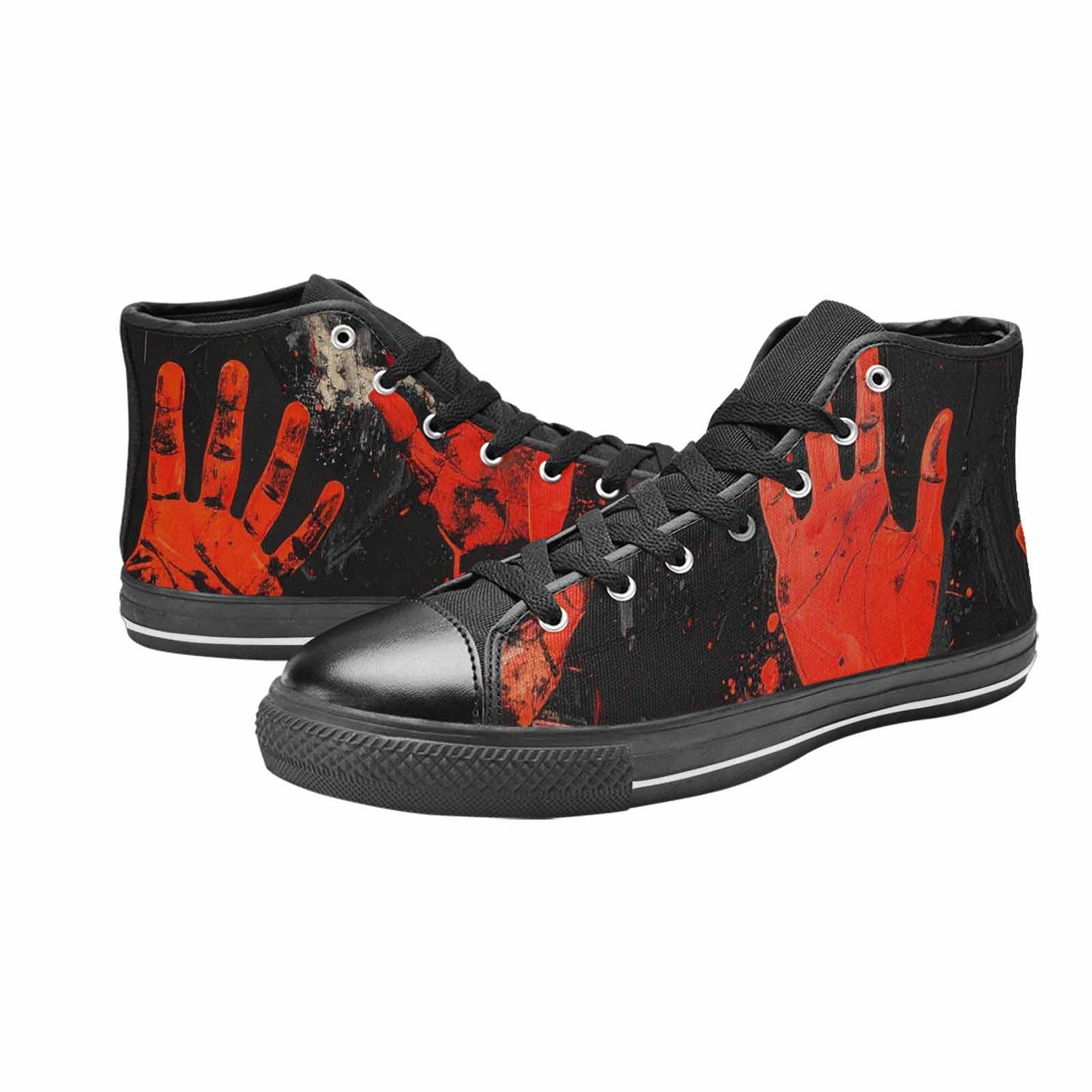 WOMEN'S Halloween Splatter Handprint High Top Canvas Dreamcore Shoes