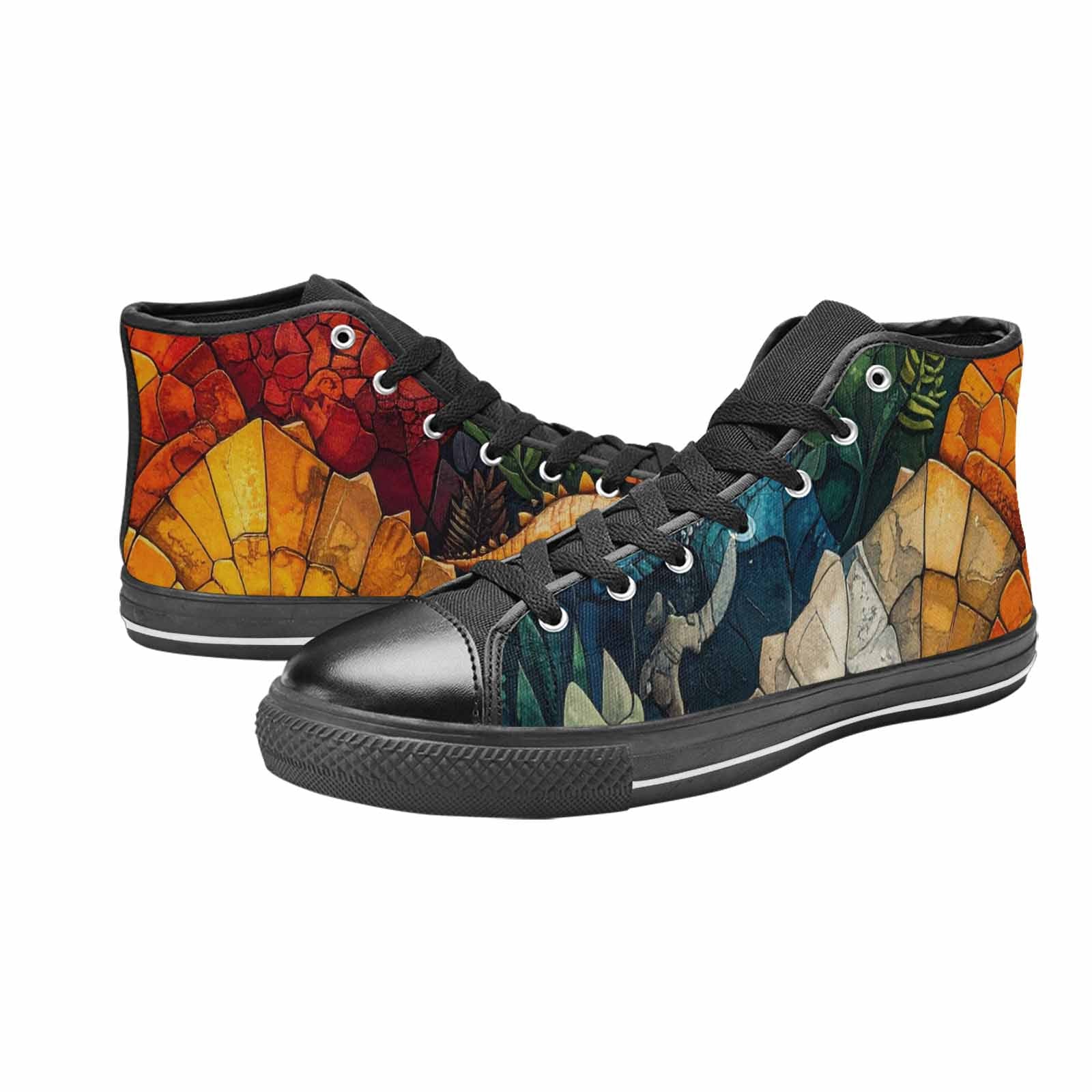 WOMEN'S Dinosaur Silhouette High Top Canvas Y2K Sneakers