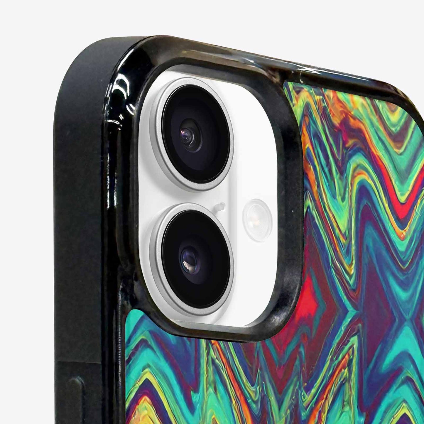 iPhone 16 Case — Holographic Tribal Blaze, Custom Printed Phone Case