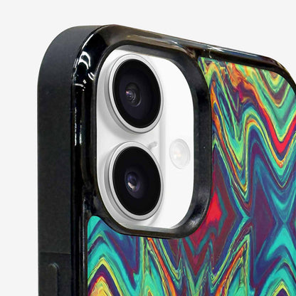 iPhone 16 Case — Holographic Tribal Blaze, Custom Printed Phone Case