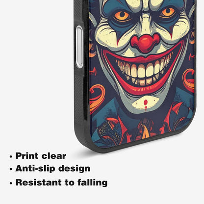 iPhone 16 Case — Evil Circus Heads Faces Overlapping Patterns, Custom Phone Case