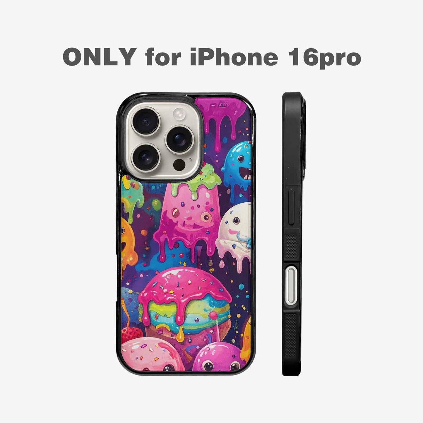 iPhone 16 Pro Case — Melting Ice Cream Monster Charac, Customized Protective Case
