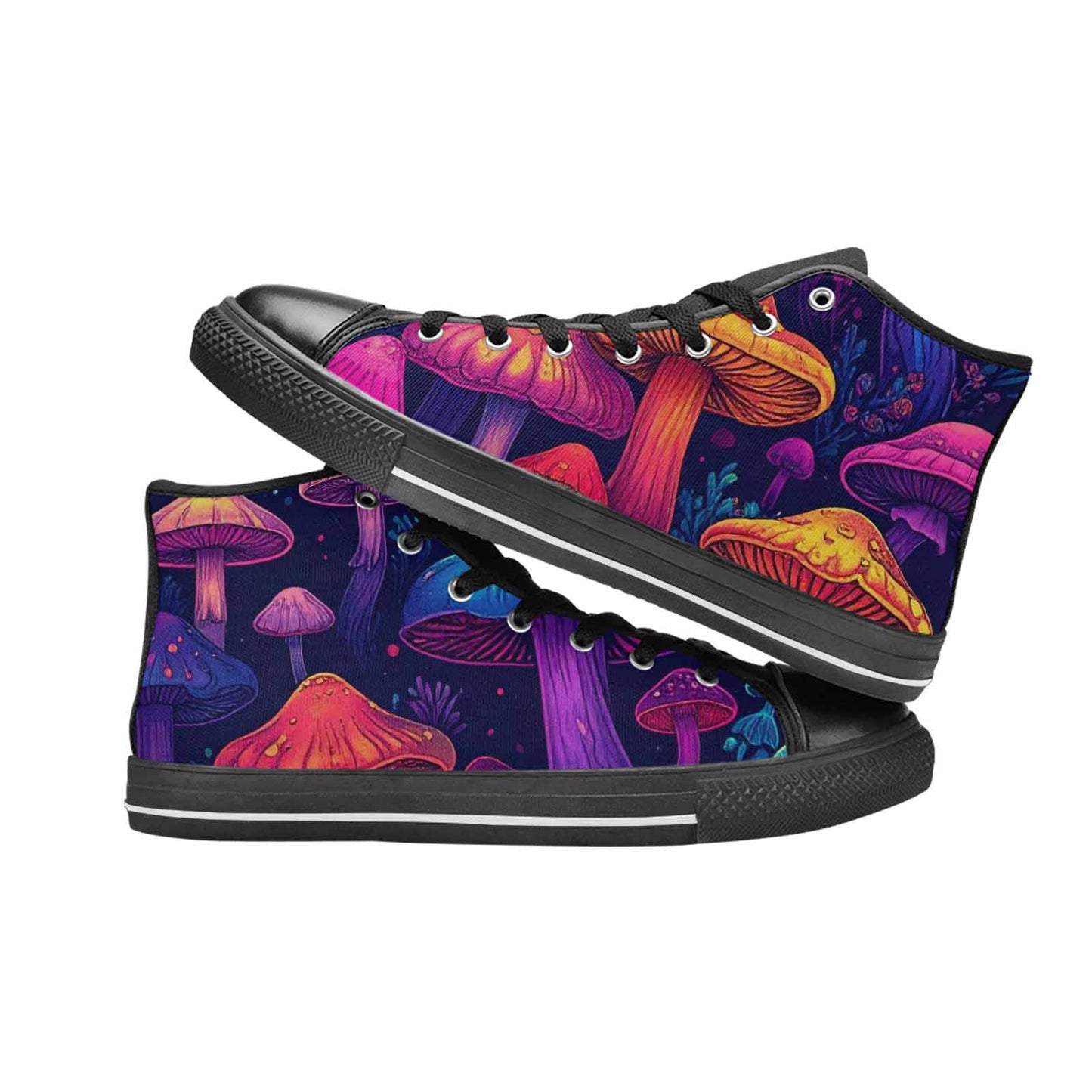 MEN'S Psychedelic Mushroom High Top Canvas Wallpaper Art Custom Shoes