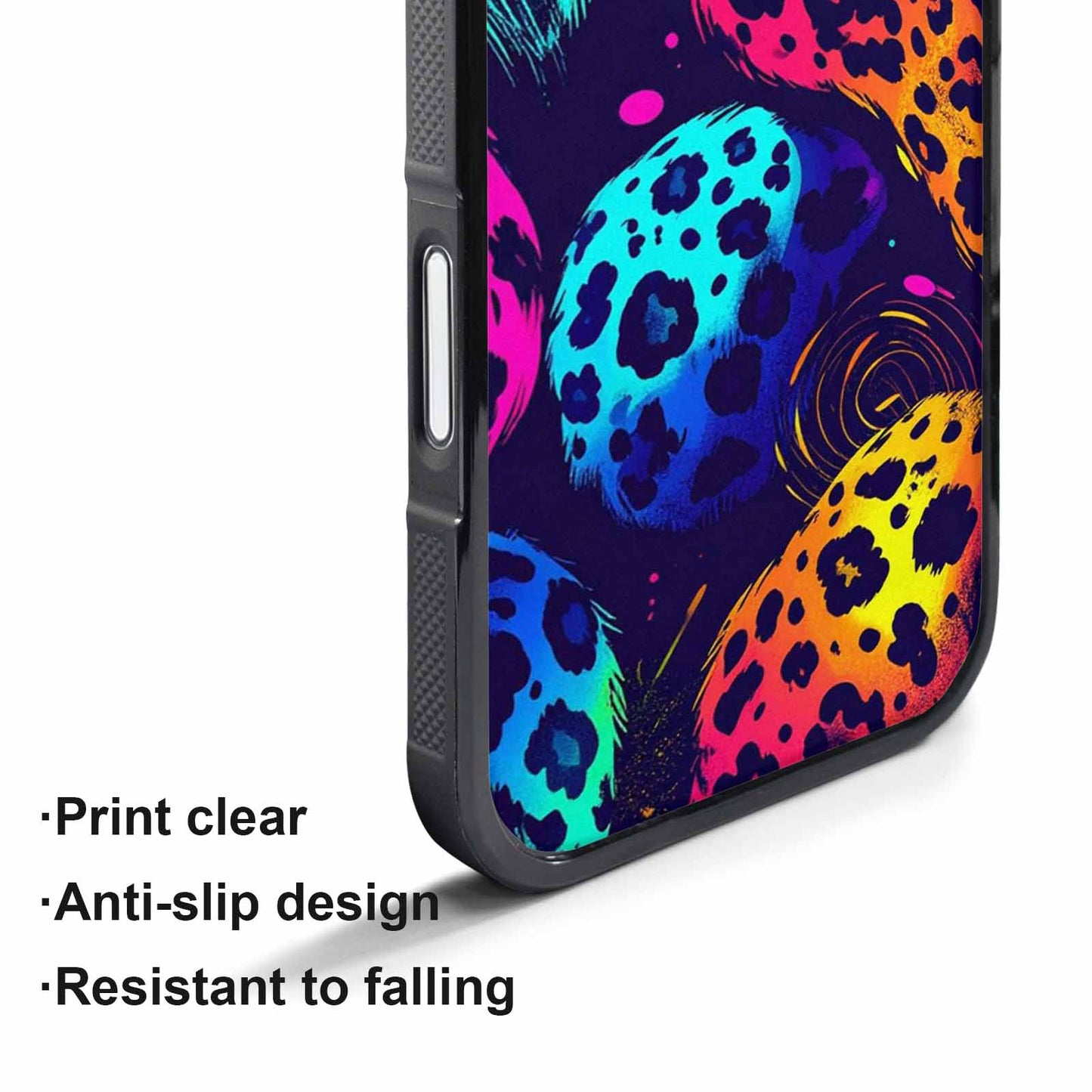 iPhone 17 Pro Case — Leopard Print Neon Seamless Pattern Animal, Custom Designed Case Cover