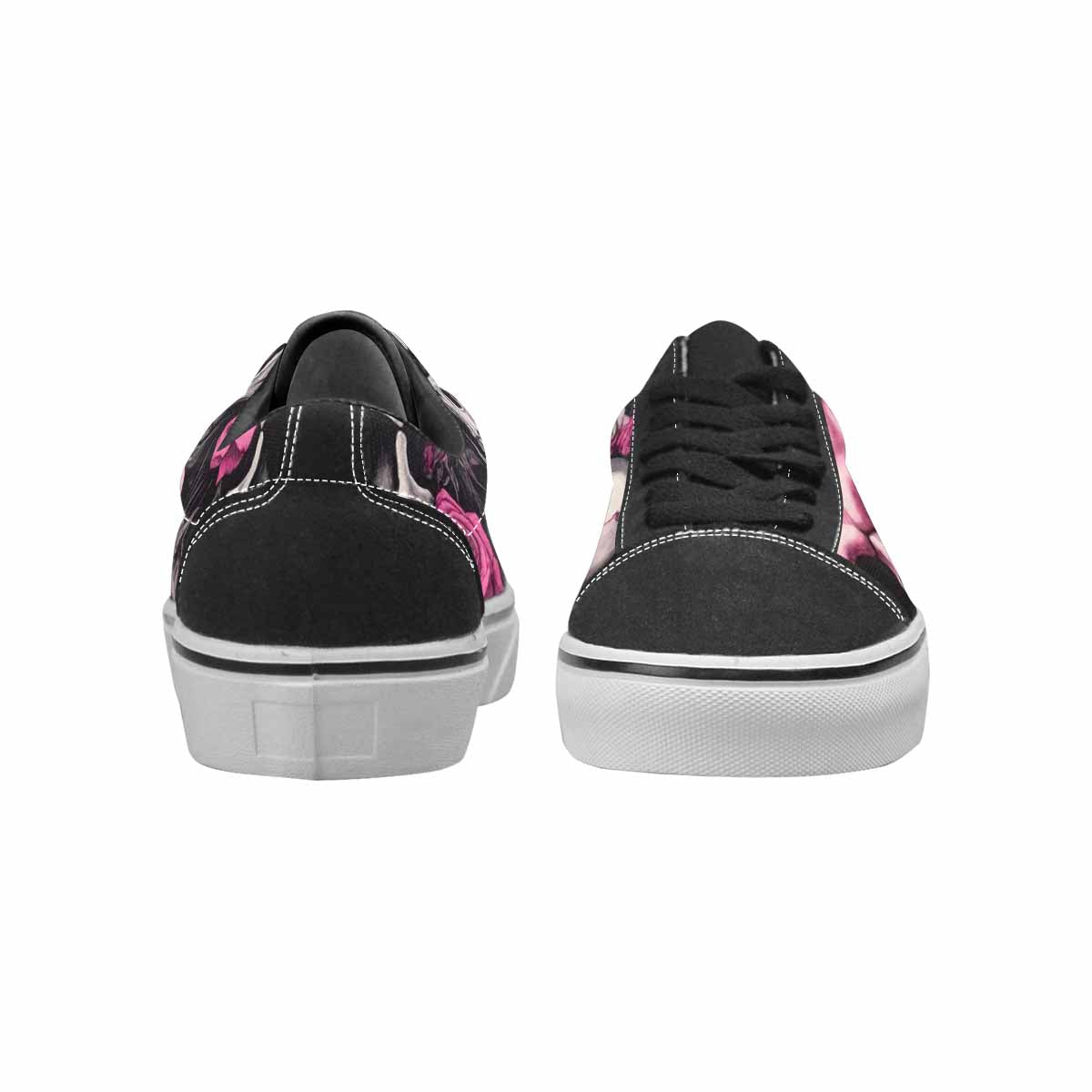 WOMEN'S Skull Roses Lace-Up Canvas Vibrant Chaos Custom Sneakers