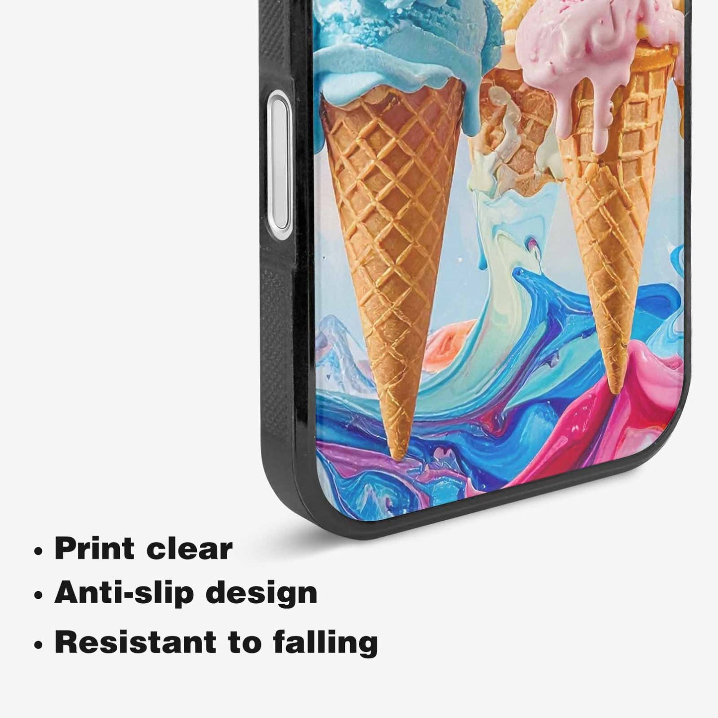 iPhone 16 Plus Case — Collage Of Overlapping Waffle Cone Icecream, Original Design Phone Case