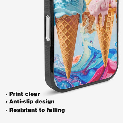 iPhone 16 Plus Case — Collage Of Overlapping Waffle Cone Icecream, Original Design Phone Case