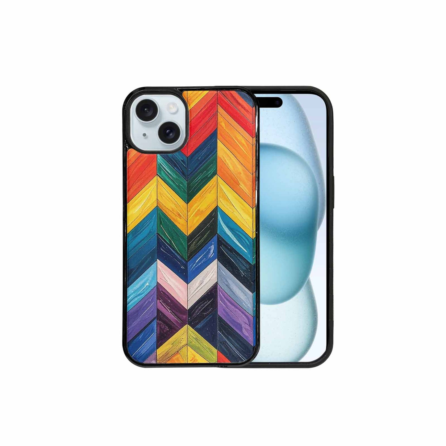 iPhone 15 Plus Case — Progress Pride Flag Color Theme Small, Custom Printed Phone Case