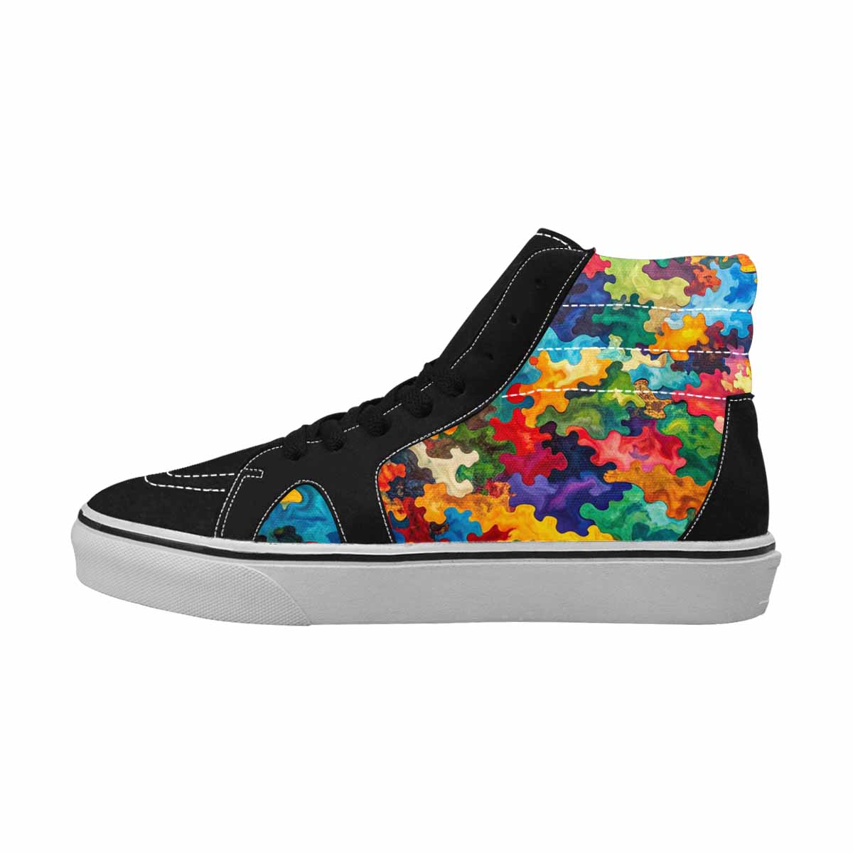 MEN'S Camo Patches High Top Canvas Melting Art Sneakers