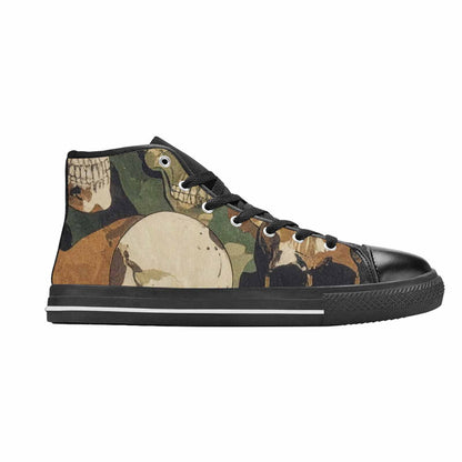 WOMEN'S Military Camo Skull High Top Canvas Y2K Custom Shoes