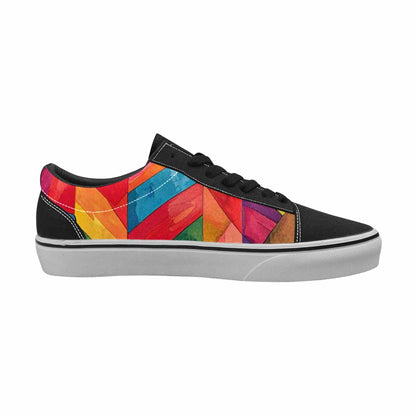 WOMEN'S Transgender Flag Color Canvas Lace-Up Wallpaper Art Custom Sneakers