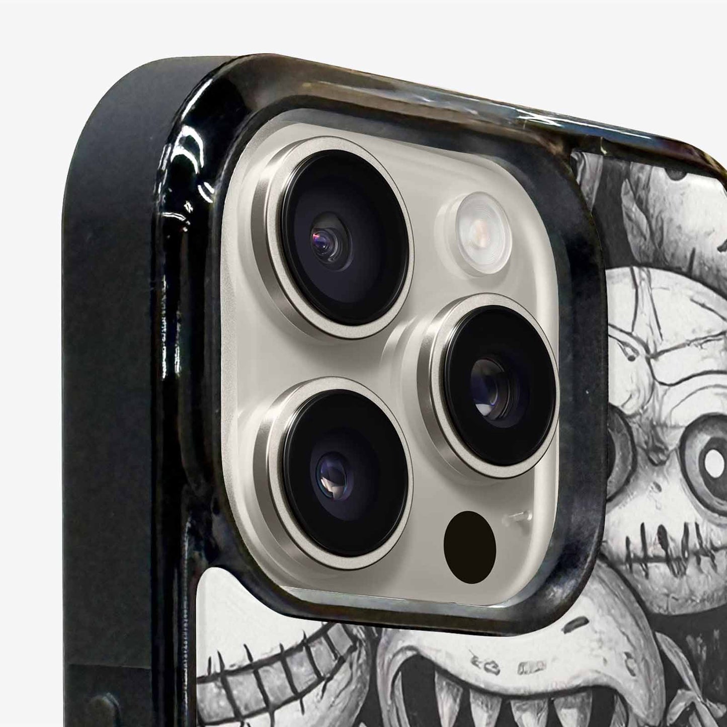 iPhone 16 Pro Case — Black And White Monster Face Collage, Personalized Phone Case