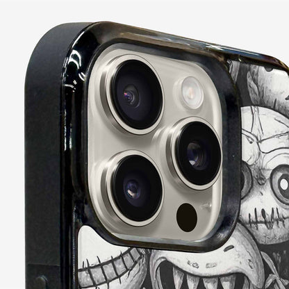 iPhone 16 Pro Case — Black And White Monster Face Collage, Personalized Phone Case