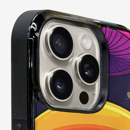 iPhone 16 Pro Max Case — Psychedelic Mushroom Cartoon Pattern, Custom Made Phone Cover
