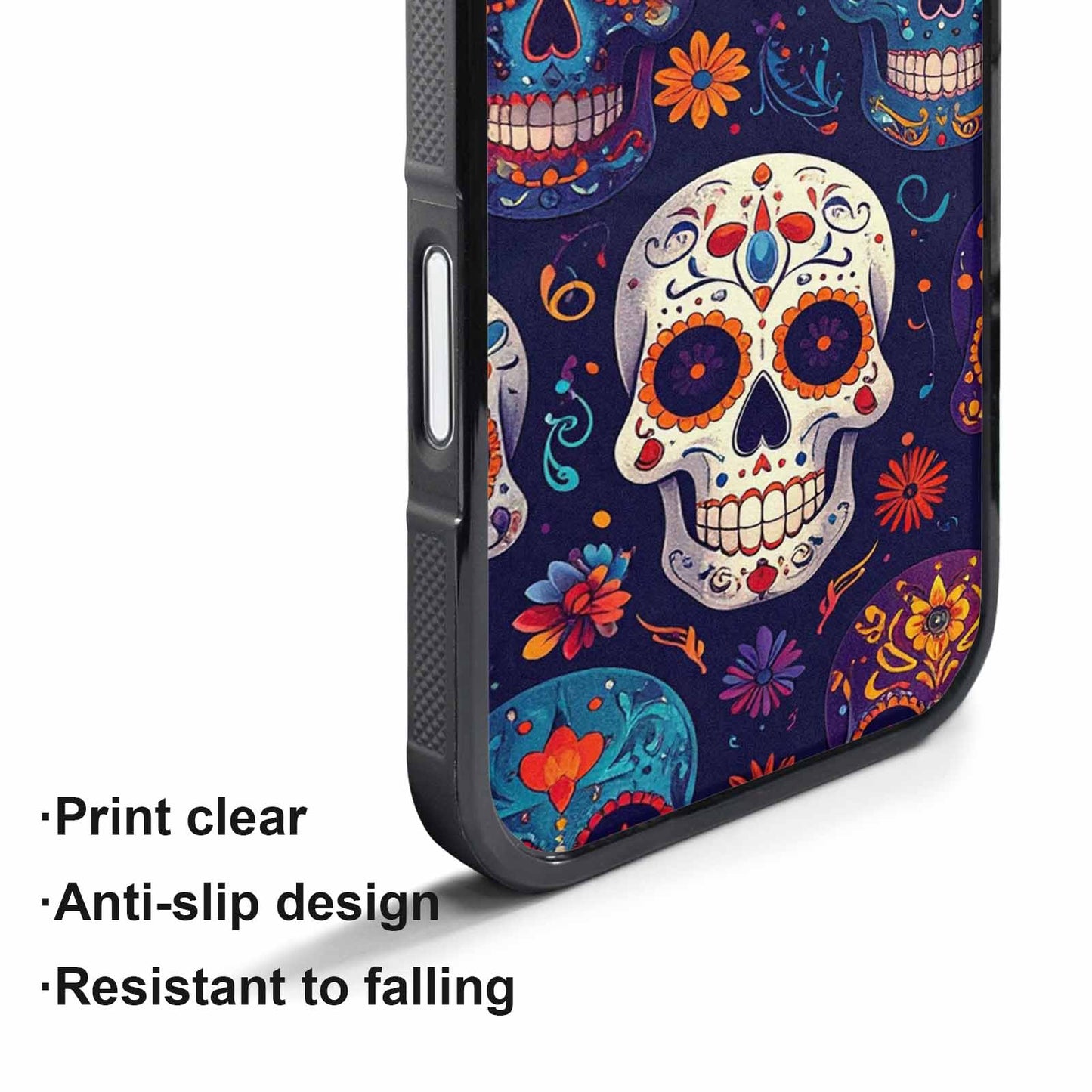 iPhone 17 Pro Max Case — Day Dead Sugar Skull Gothic Skulls, Custom Printed Phone Case