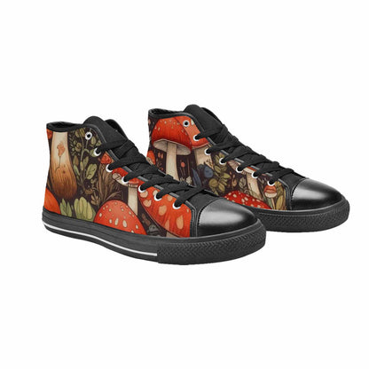 MEN'S Mushroom High Top Canvas Vibrant Chaos Custom Shoes