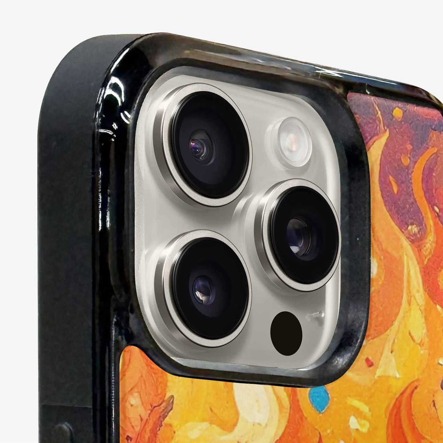 iPhone 16 Pro Case — Flame Burst Full Color Vibrant Flame, Custom Phone Case