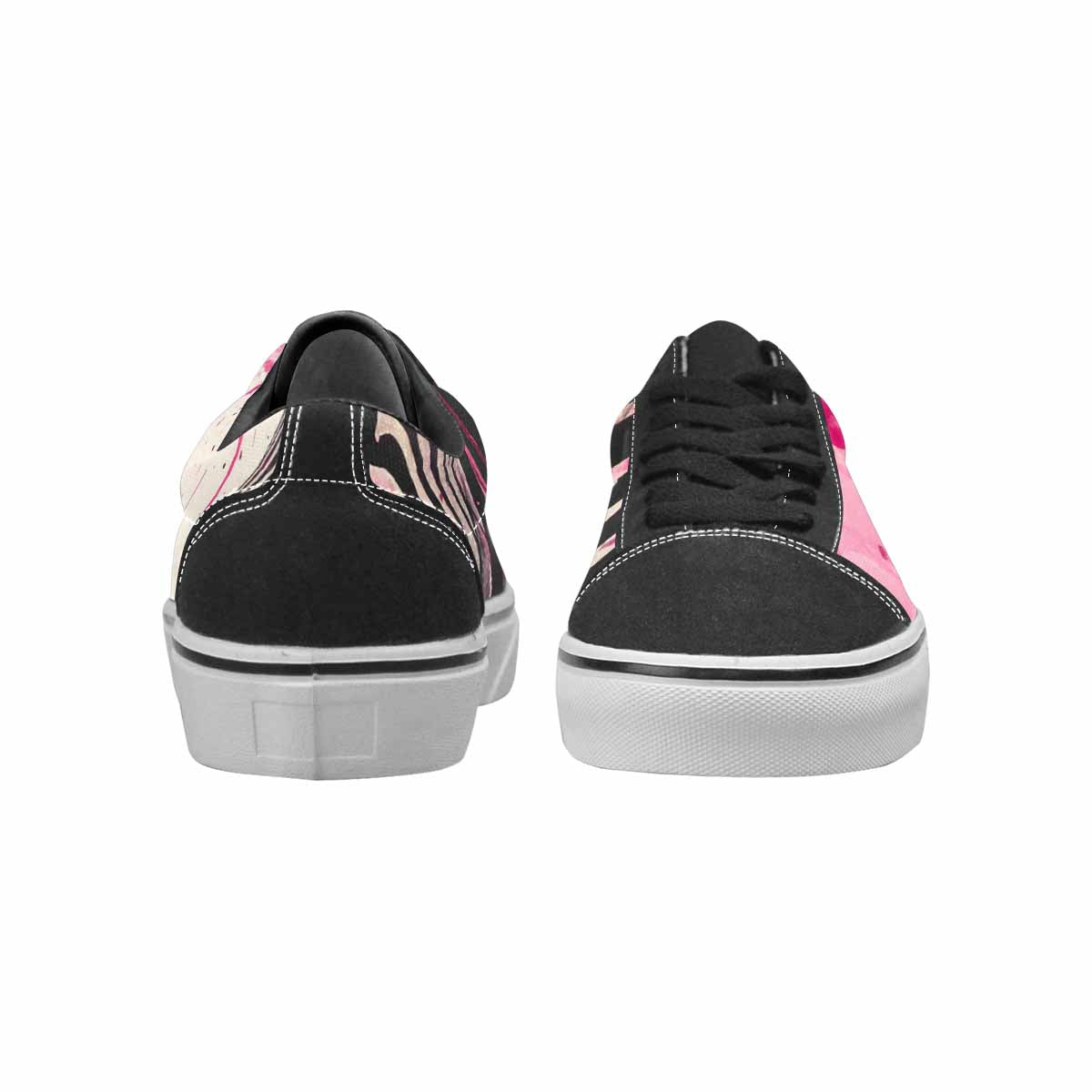 WOMEN'S Zebra Stripe Burst Lace-Up Canvas Y2K Custom Shoes