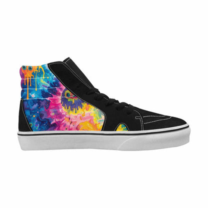 MEN'S Aliens  Tie Dye High Top Canvas Grunge Custom Shoes