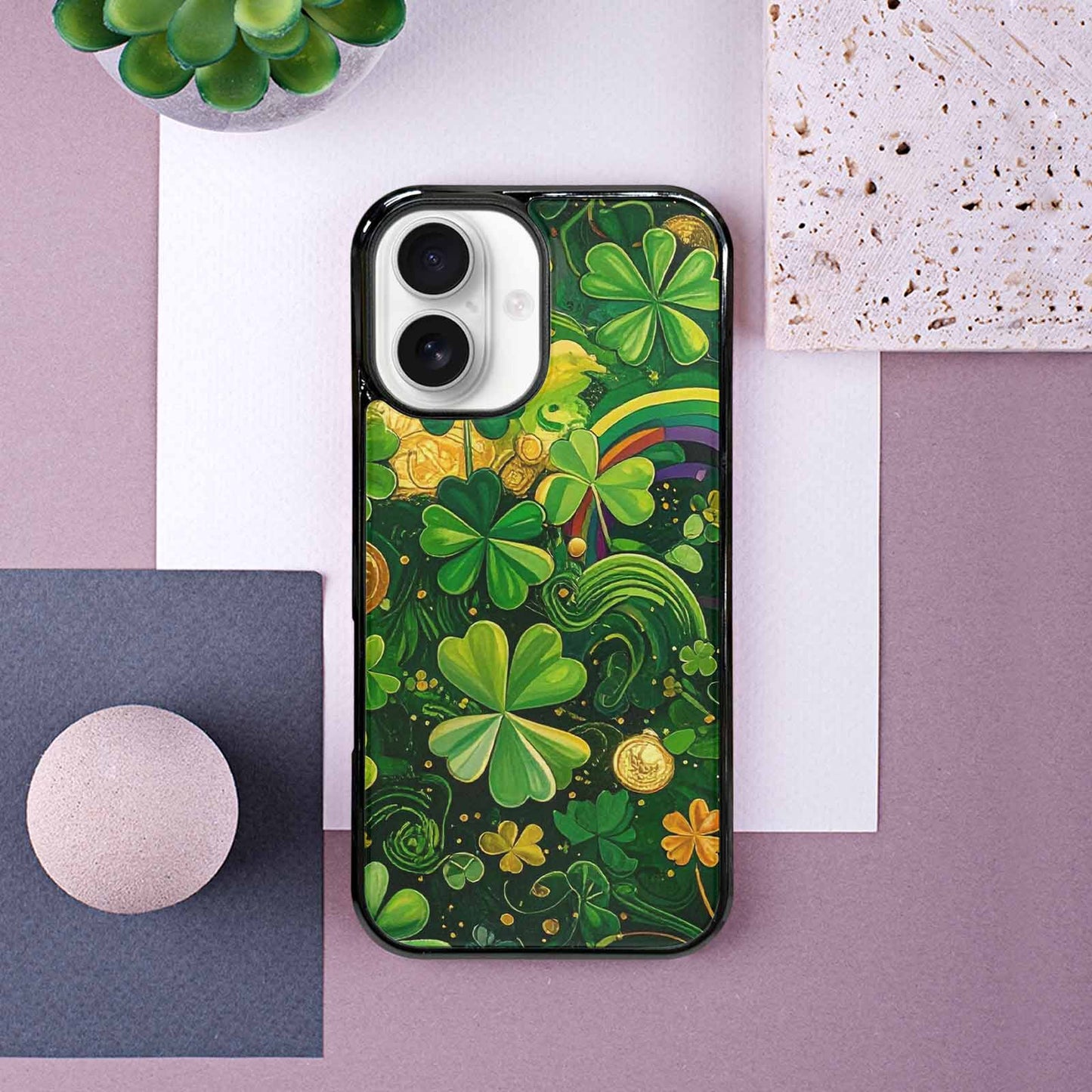 iPhone 16 Case — St Patrick\'s Clover St Patrick\'s Clover, Custom Printed Phone Case