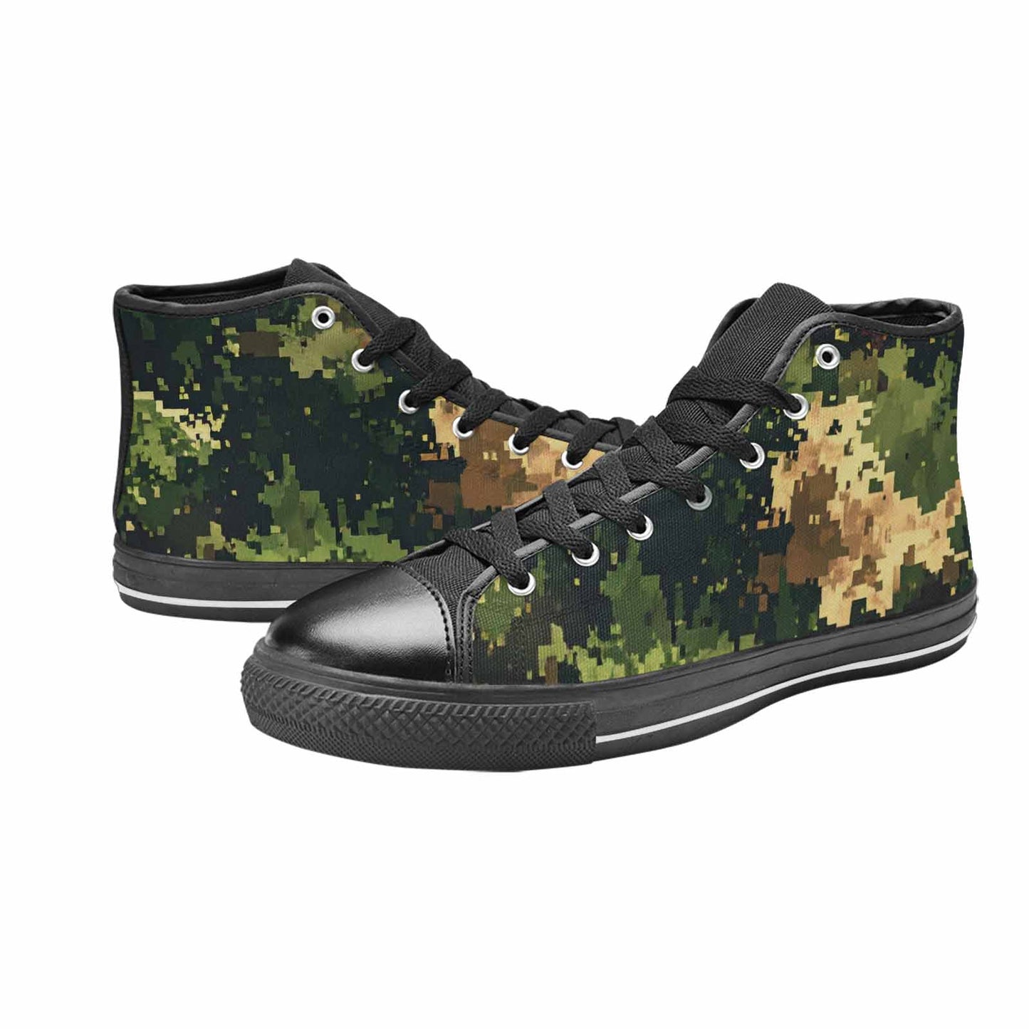 WOMEN'S Military Camouflage Blotch High Top Canvas Neon Fantasy Custom Sneakers
