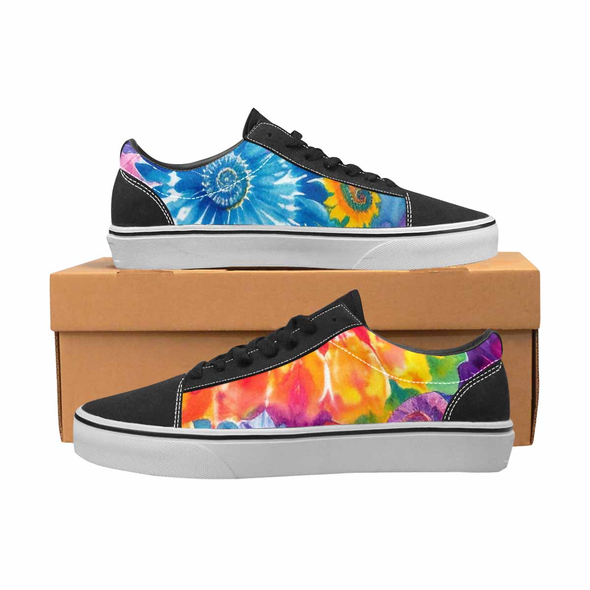 WOMEN'S Tie Dye Swirl Canvas Lace-Up Surreal Sneakers