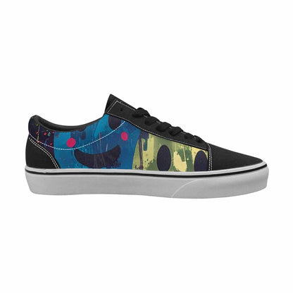 WOMEN'S Smiley Faces  Camo Lace-Up Canvas Melting Art Sneakers
