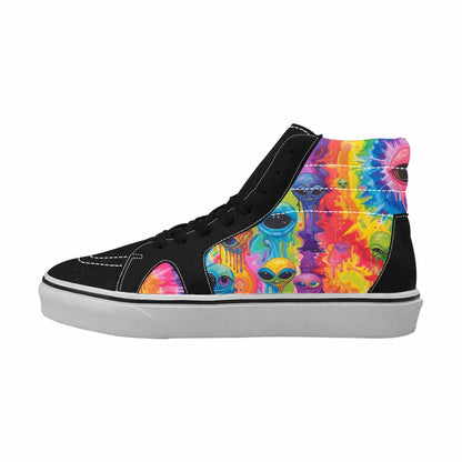 MEN'S Aliens  Tie Dye High Top Canvas Vivid Custom Sneakers