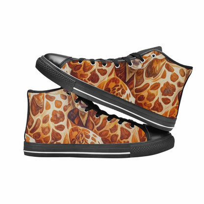 WOMEN'S Cow Animal Print High Top Canvas Dark Academia Shoes