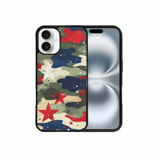 iPhone 16 Plus Case — Military Camo Blotch Texture Blended With, Custom Print Case Cover
