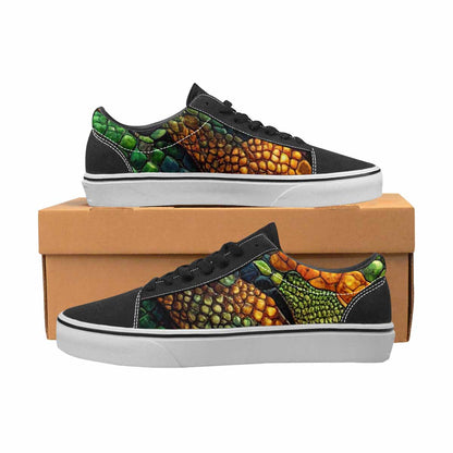 MEN'S Snake Skin Reptile Canvas Lace-Up Surreal Custom Shoes