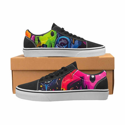 WOMEN'S Yellow Smiley Face Canvas Lace-Up Neon Fantasy Custom Shoes