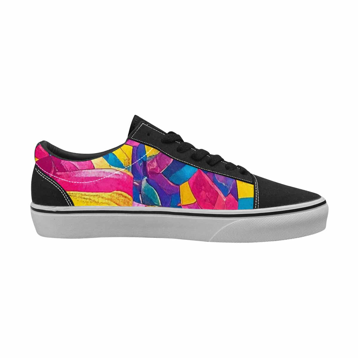 MEN'S Pansexual Flag Color Canvas Lace-Up Cottagecore Custom Shoes
