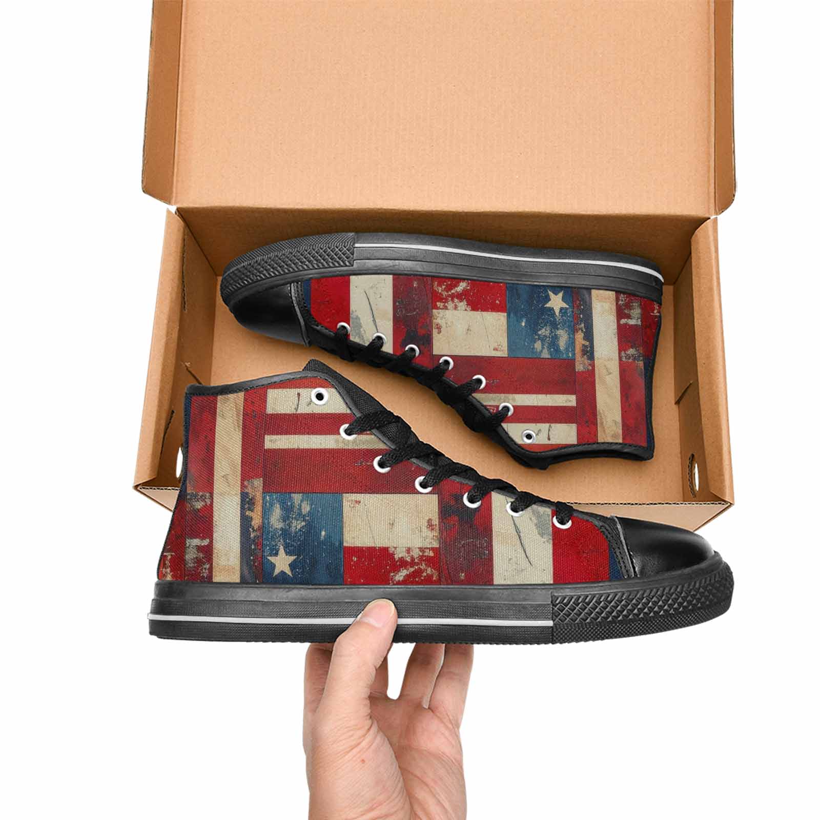 MEN'S American Flag Stars High Top Canvas Dreamcore Custom Shoes