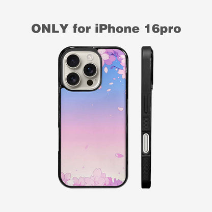 iPhone 16 Pro Case — Stylized Anime Style Cherry Blossom Petals, Original Design Phone Case
