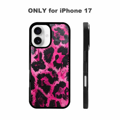 iPhone 17 Case — Black &amp; Pink Ink Animal Print, Custom Printed Phone Case