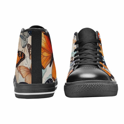 MEN'S Butterfly Wing High Top Canvas Vibrant Chaos Sneakers
