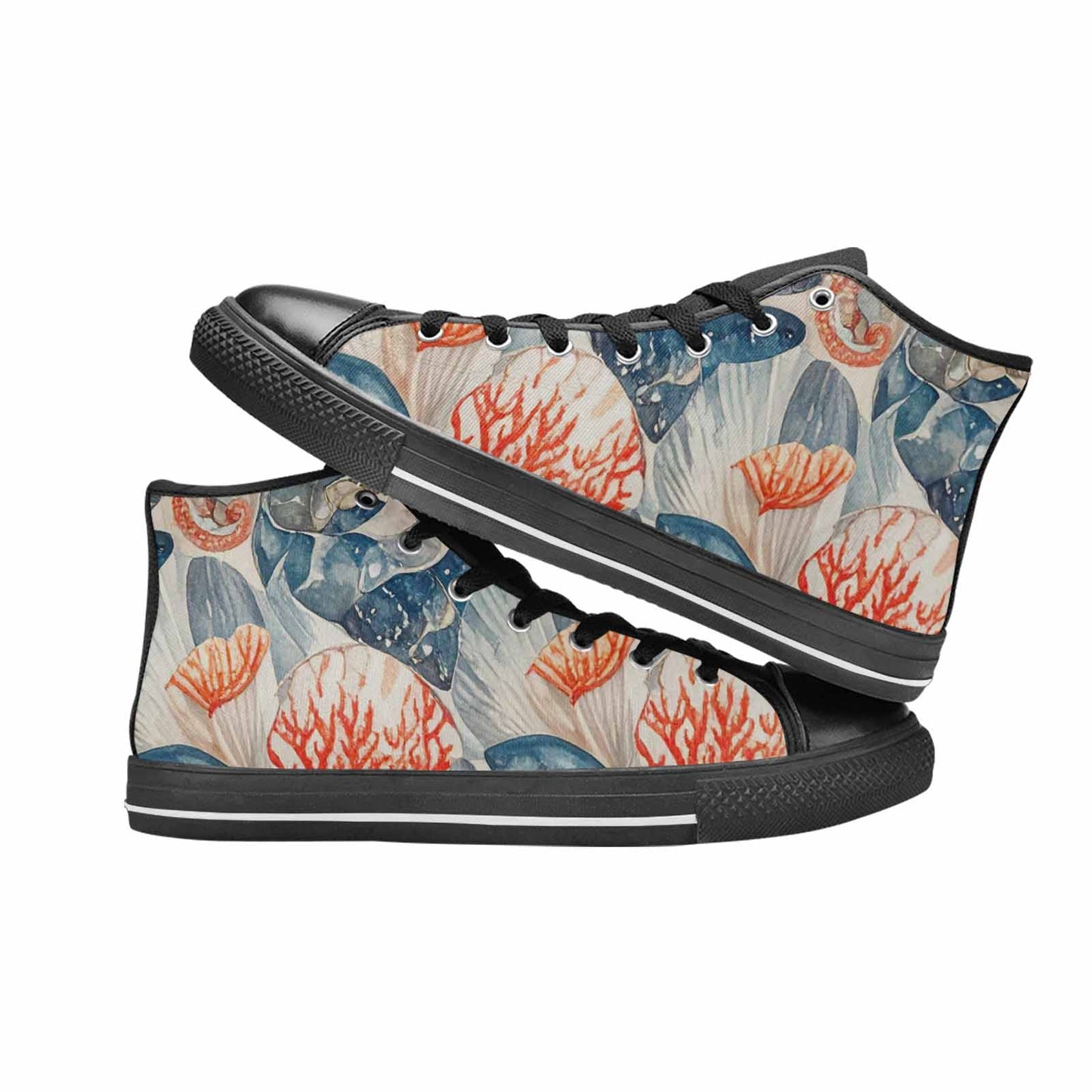 WOMEN'S Fish Scale Coral High Top Canvas Y2K Sneakers