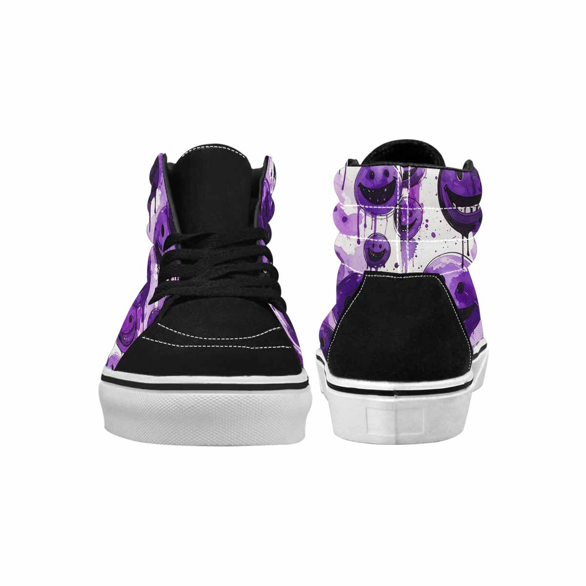 MEN'S Melting Moon Smiley High Top Canvas Vivid Custom Sneakers