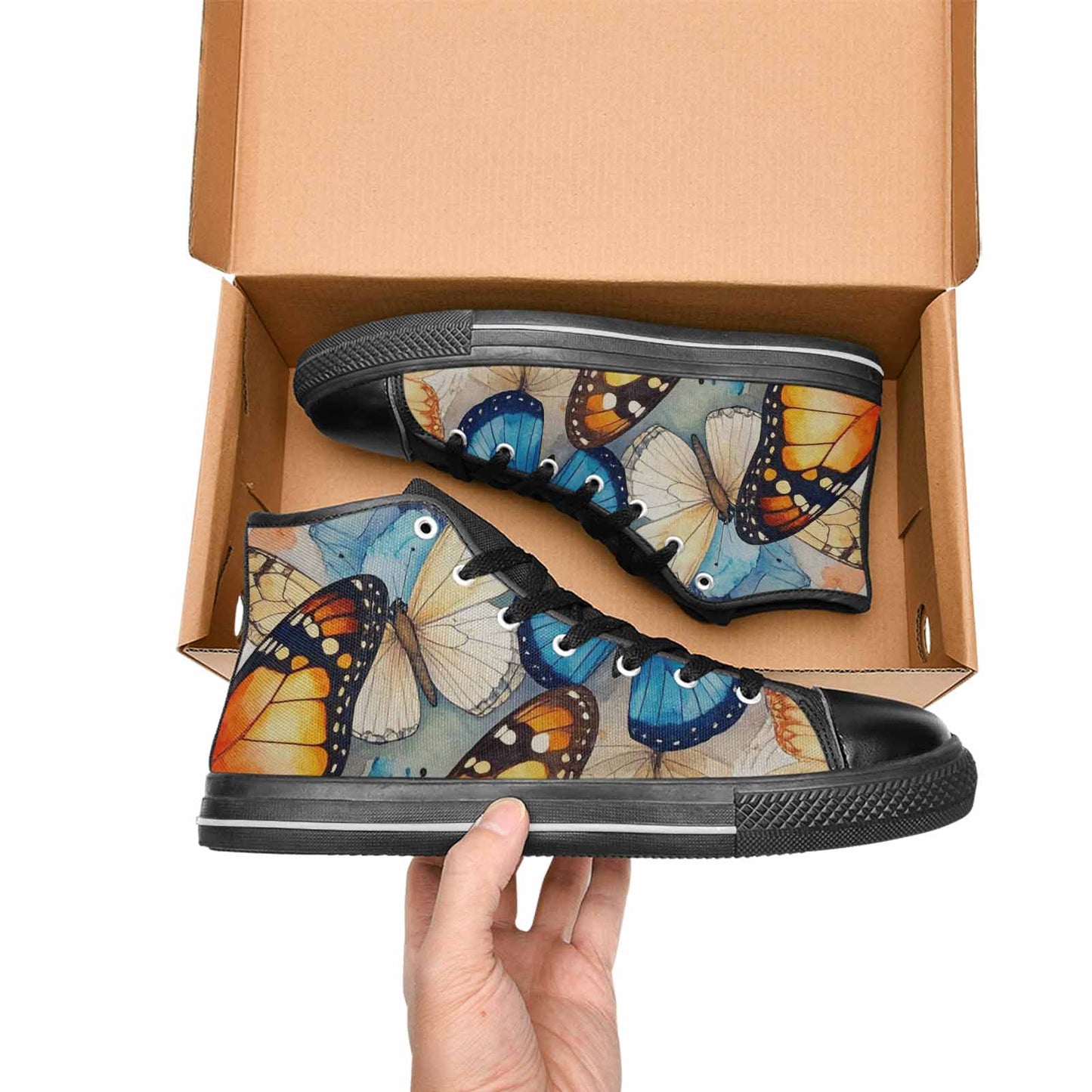 MEN'S Butterfly Wing High Top Canvas Aesthetic Custom Shoes