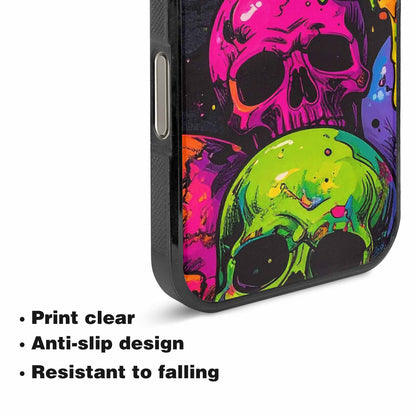 iPhone 16 Pro Case — Vibrant Camo 1000\'s Of Skeletons Neon, Custom Print Case Cover