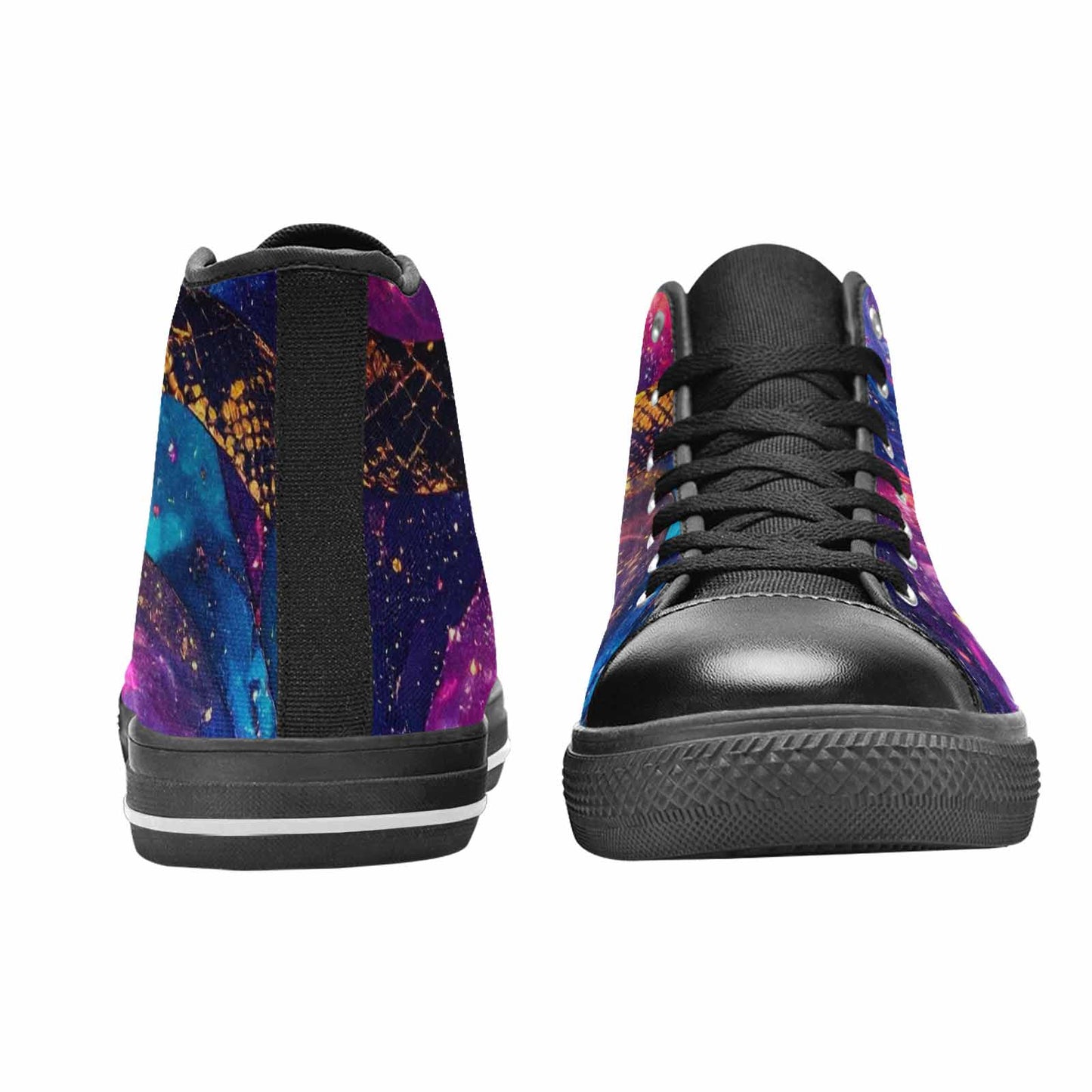 WOMEN'S Galaxy Snake Print High Top Canvas Aesthetic Custom Sneakers