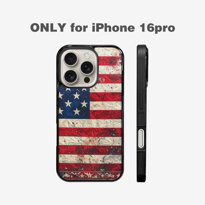 iPhone 16 Pro Case — American Flag Stars And Stripes Motif, Personalized Phone Case