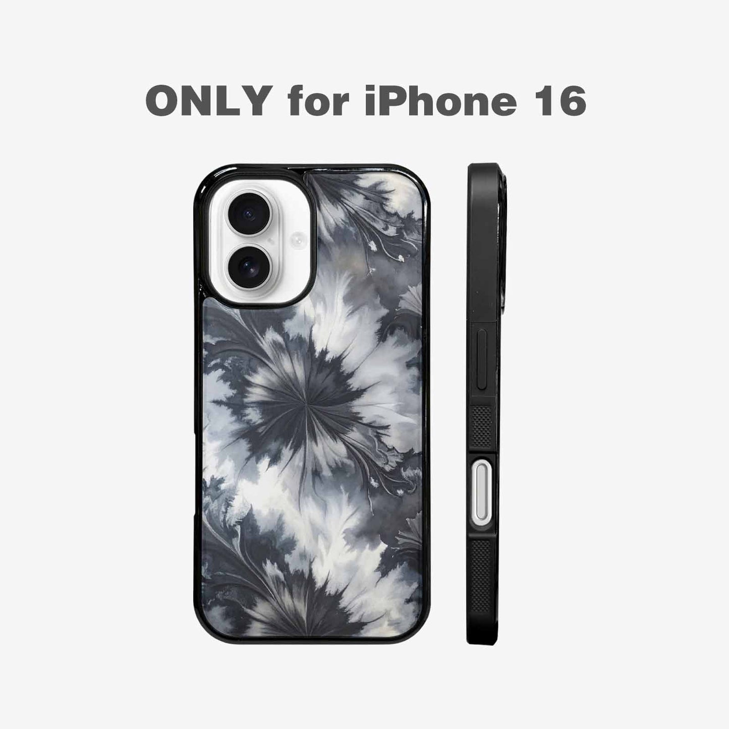 iPhone 16 Case — Tie Dye Black And Gray Blended, Custom Phone Case