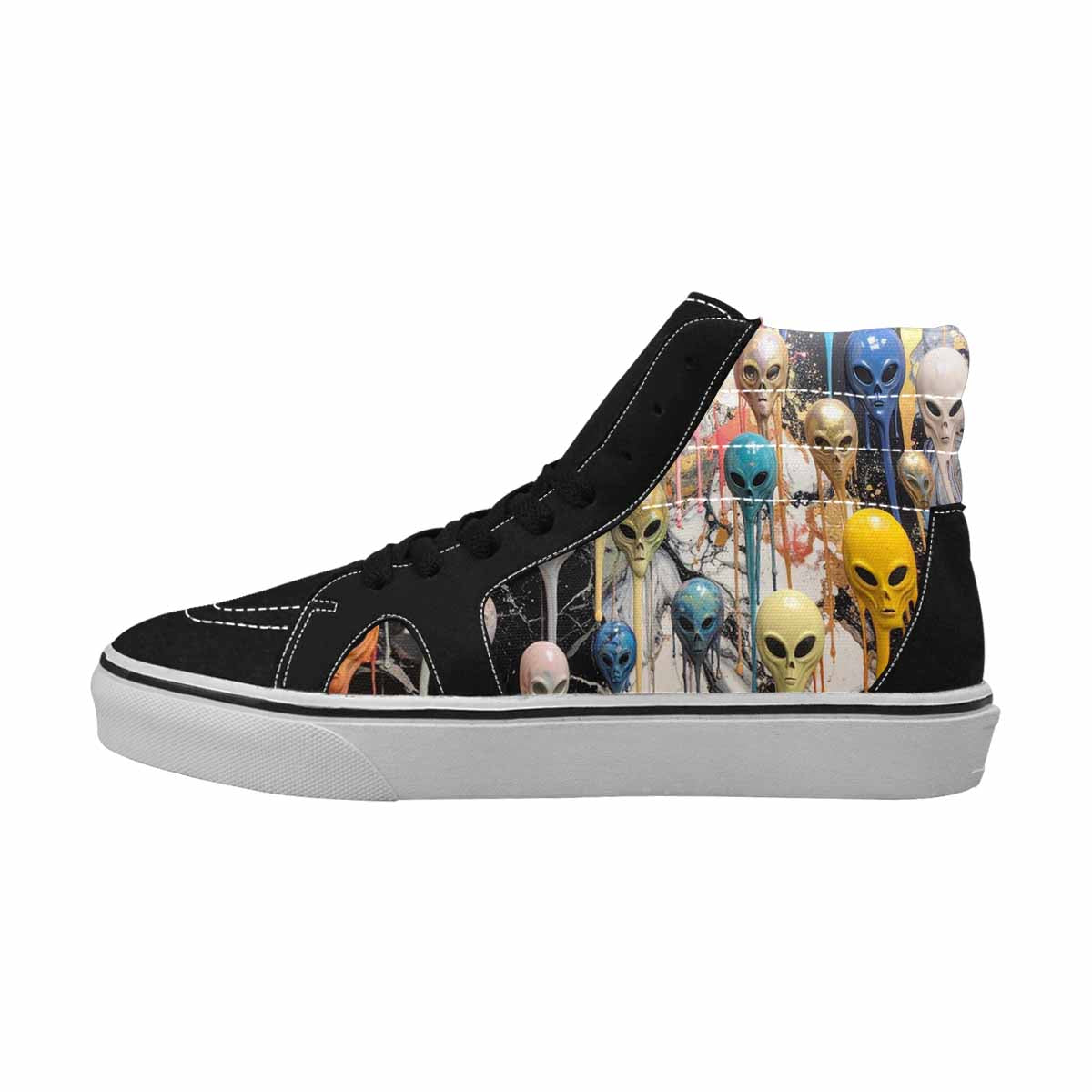 MEN'S Aliens  Marble Melting High Top Canvas Dreamcore Custom Shoes